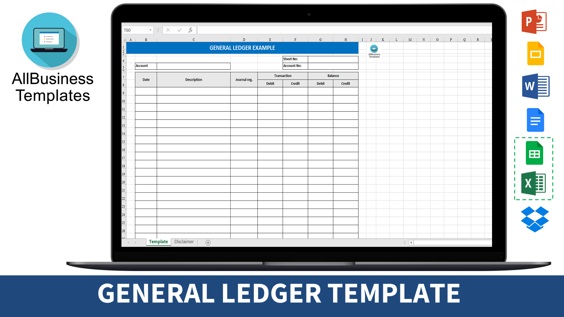 general ledger example template