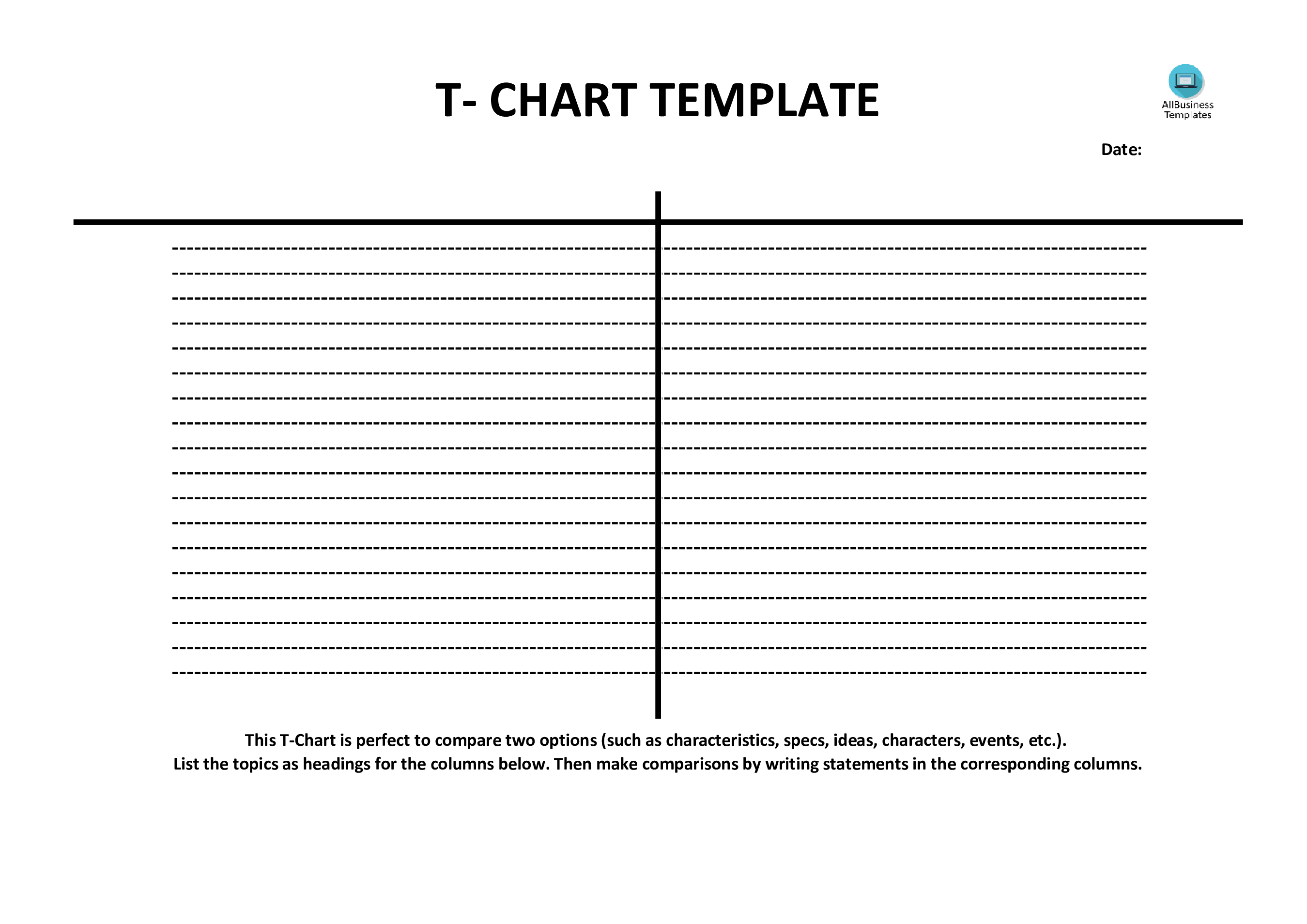 T Table PDF 模板
