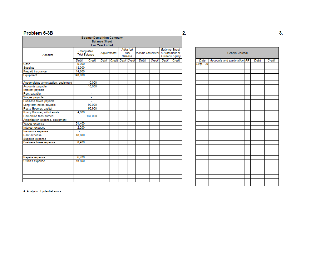 Balance Sheet Items 模板