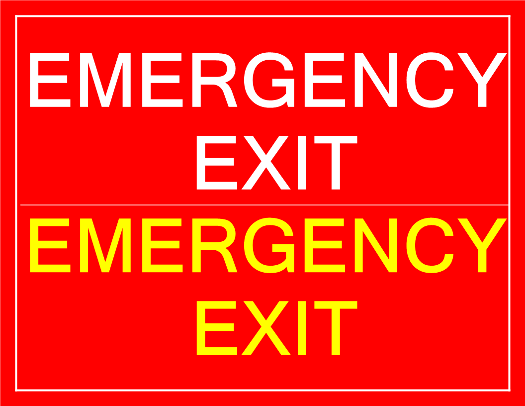 printable emergency exit sign Hauptschablonenbild