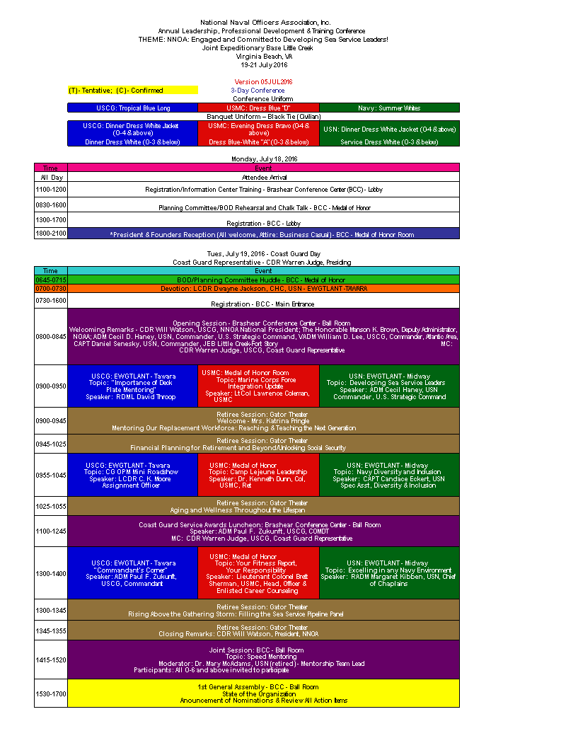 Conference Program Excel template 模板
