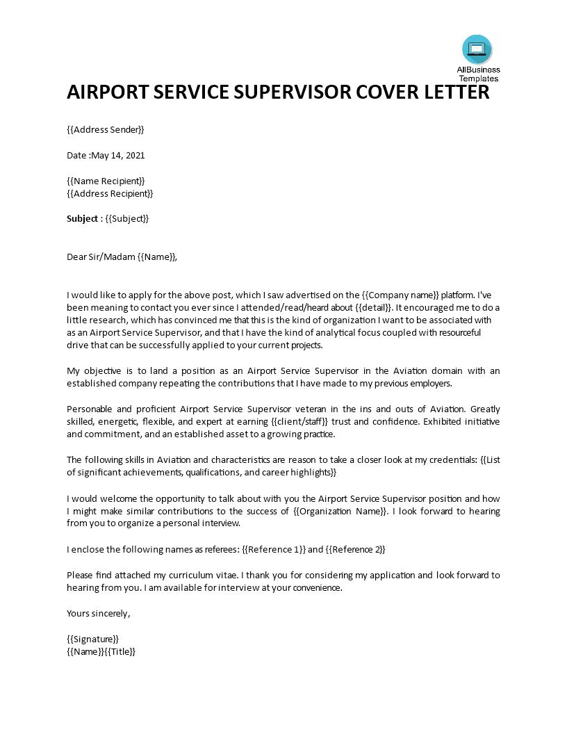 Cover letter for airport ground staff main image