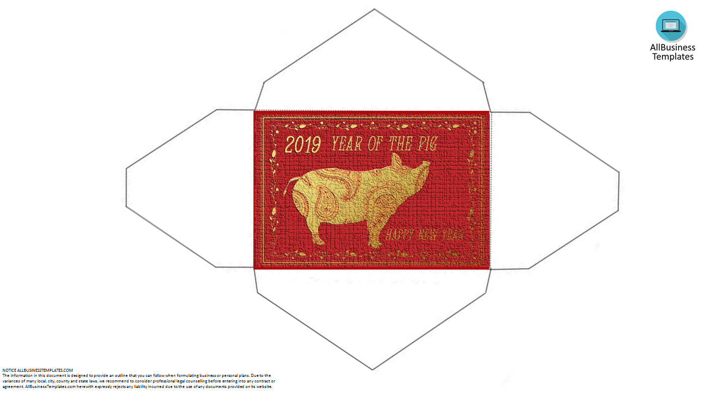 2019 新年猪年红包信封封面 模板