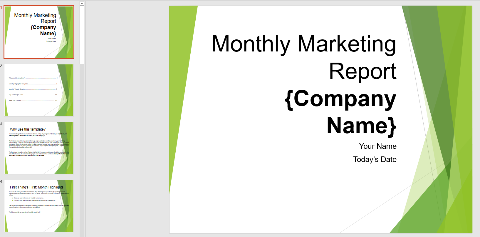 monthly marketing reporting powerpoint template template