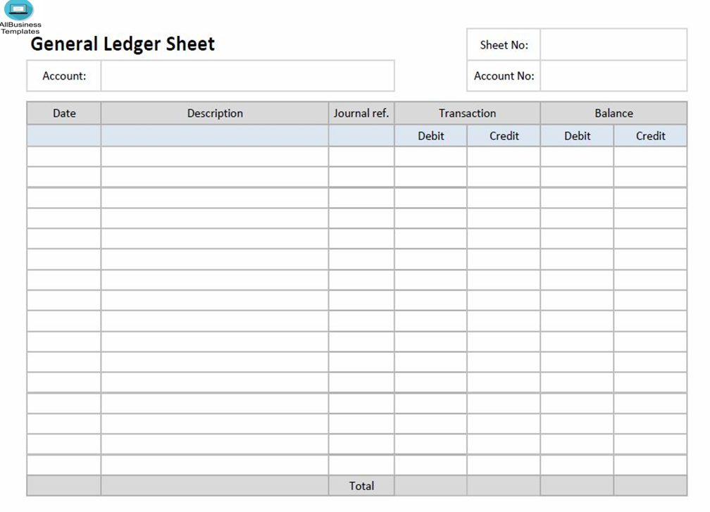 Ledger Paper Template Excel main image