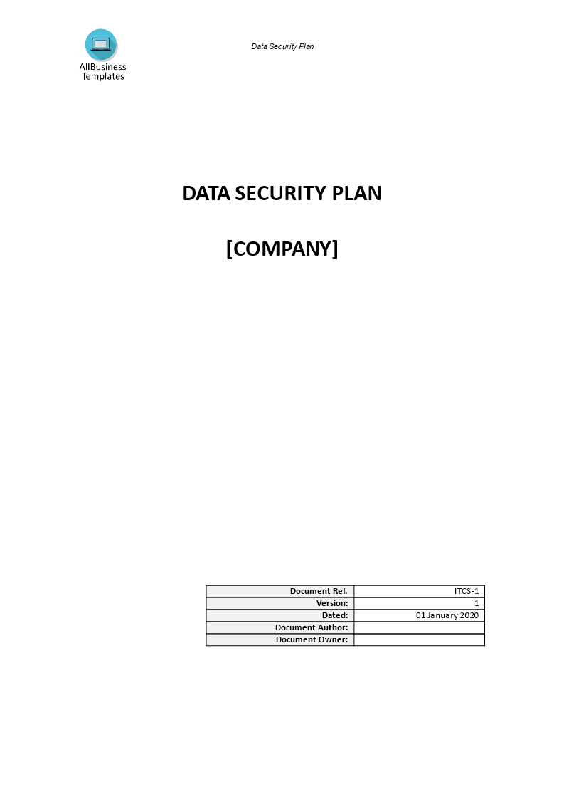 Data Security Plan 模板