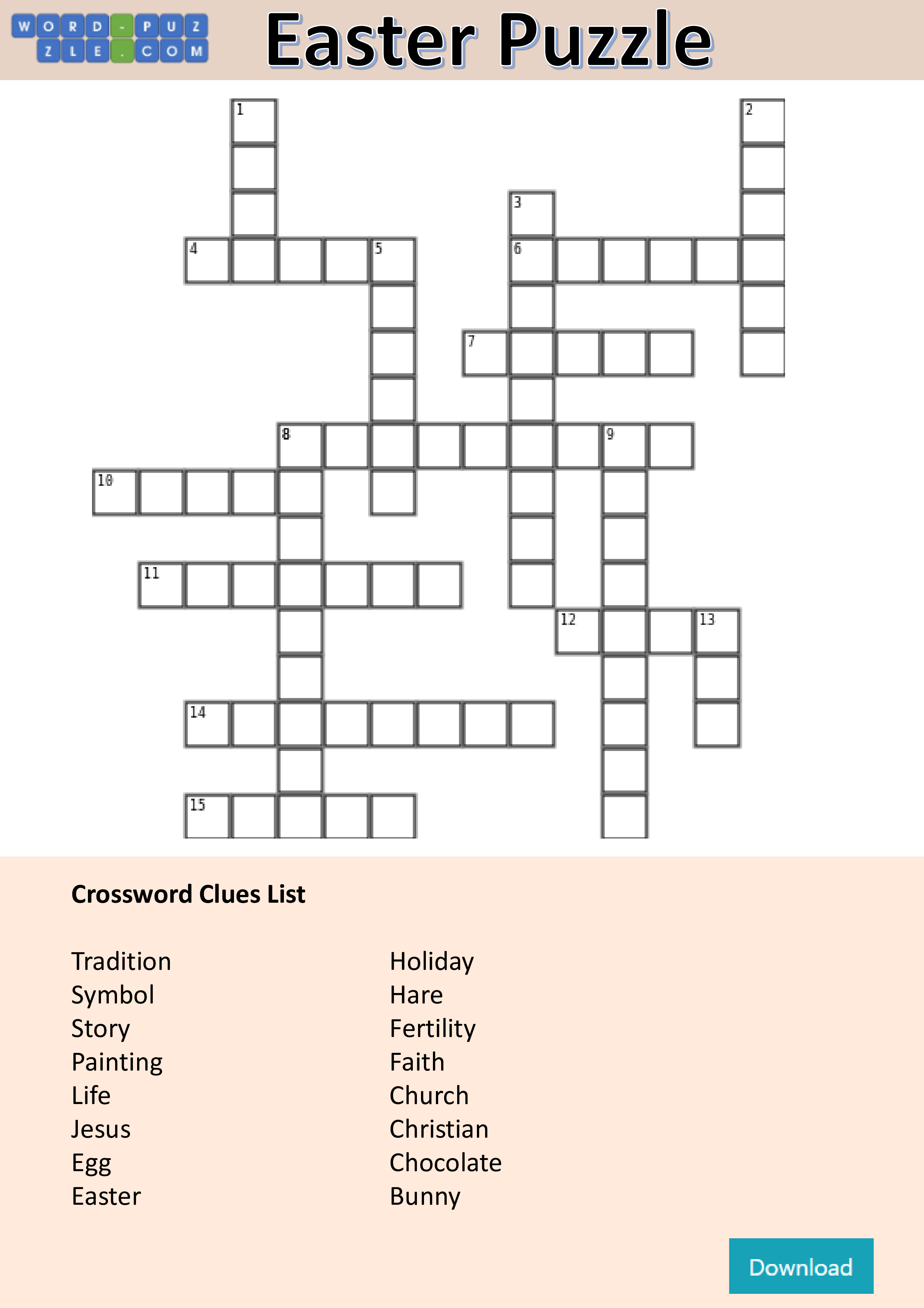 Crossword Puzzle Easter main image