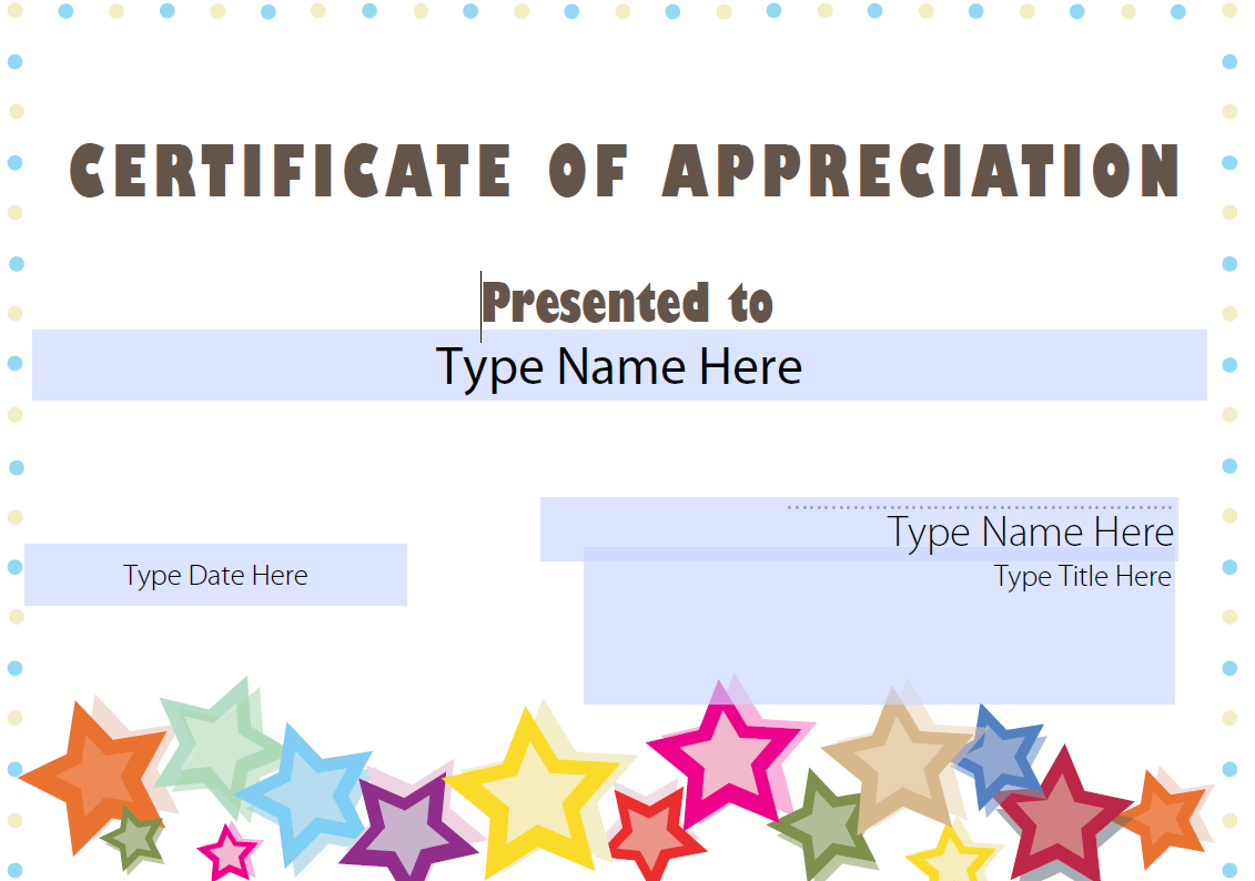 certificate of appreciation pdf template