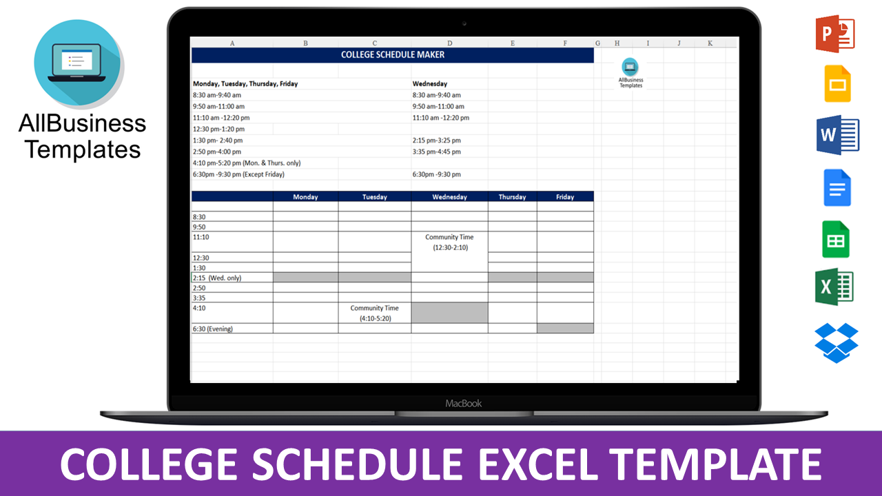 college schedule maker template