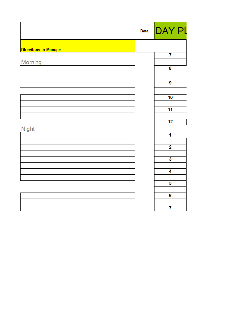 Daily Checklist worksheet xls main image