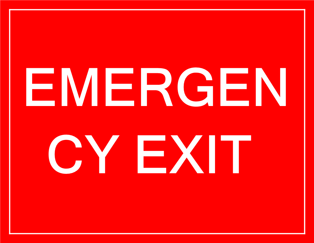 temporary emergency exit only sign voorbeeld afbeelding 