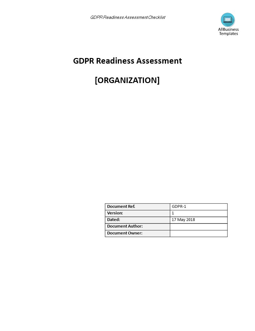 gdpr readiness assessment checklist voorbeeld afbeelding 