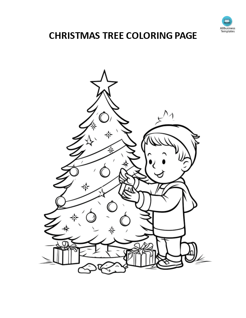 christmas tree coloring sheet voorbeeld afbeelding 