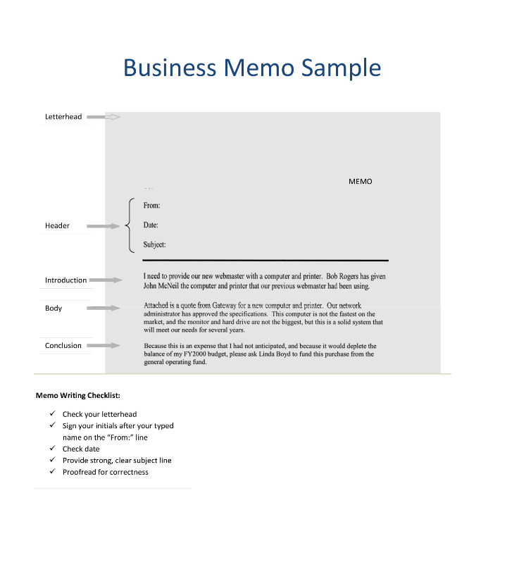 Business Memo Template in PDF Format main image