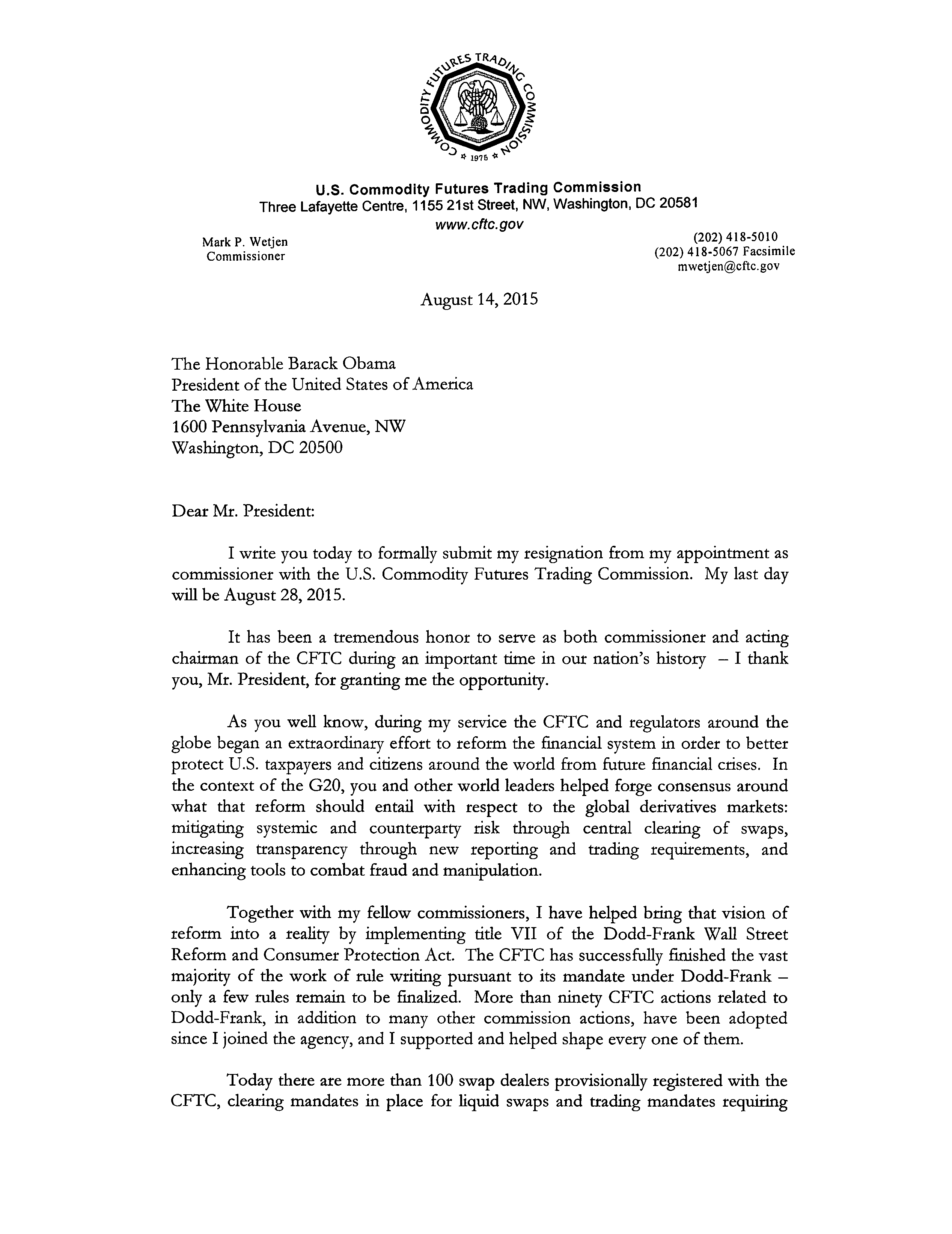 Commissioner Resignation Letter Example main image
