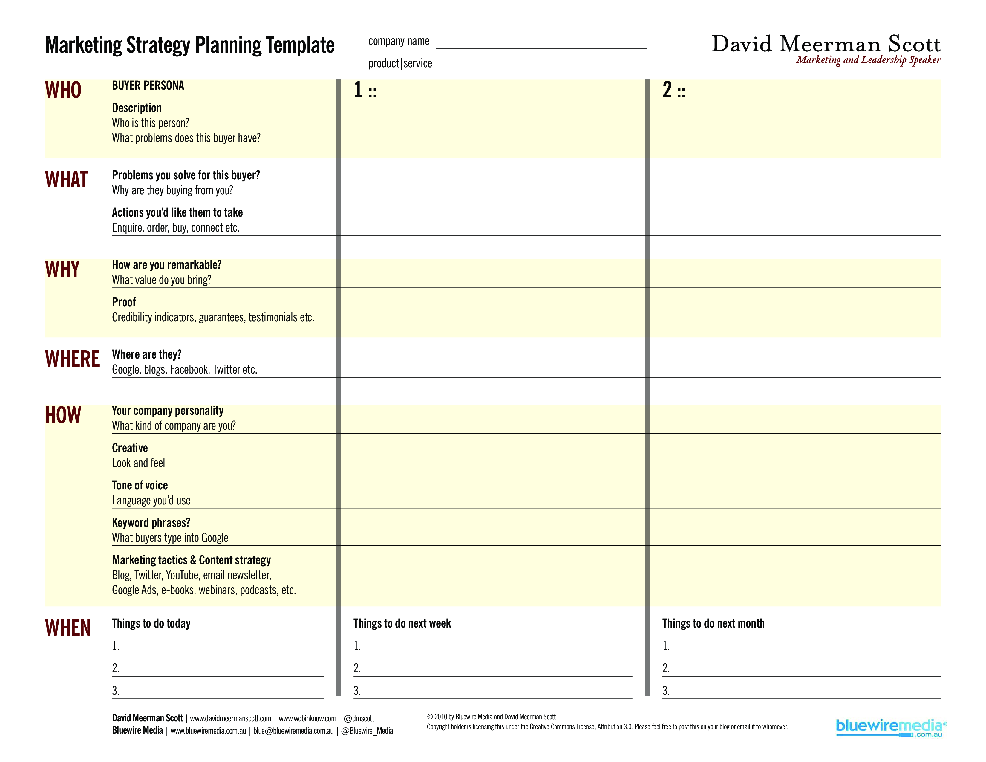 Marketing Strategy Planning 模板