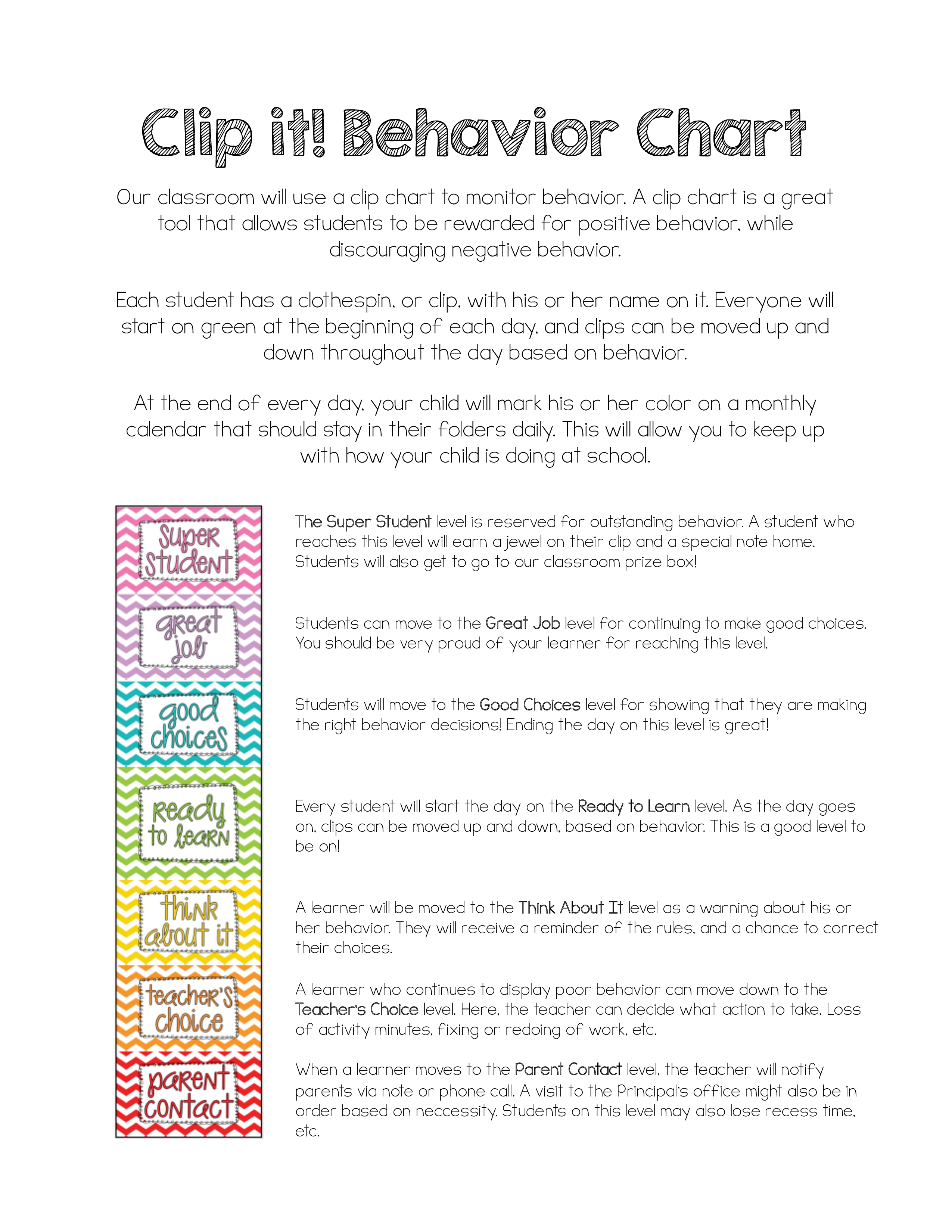 Daily Behavior Chart main image