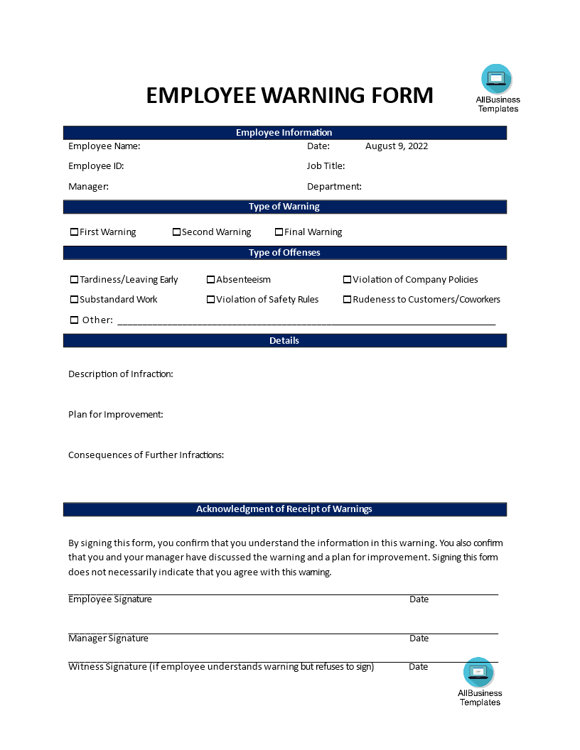 Write Up Form Template 模板