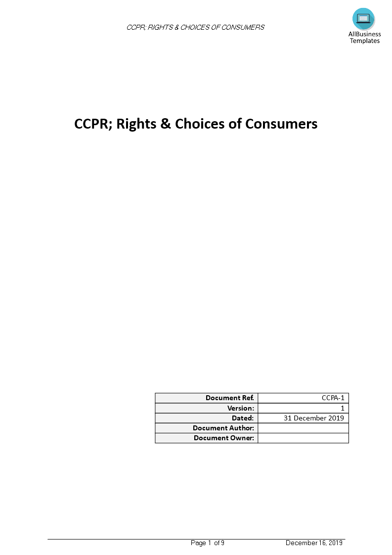 CCPA Rights and Choices Form main image