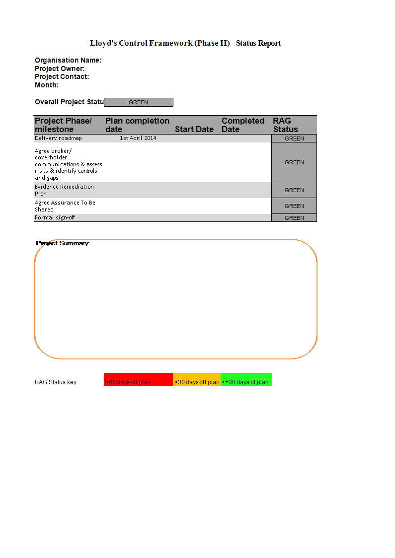 status report template example 模板