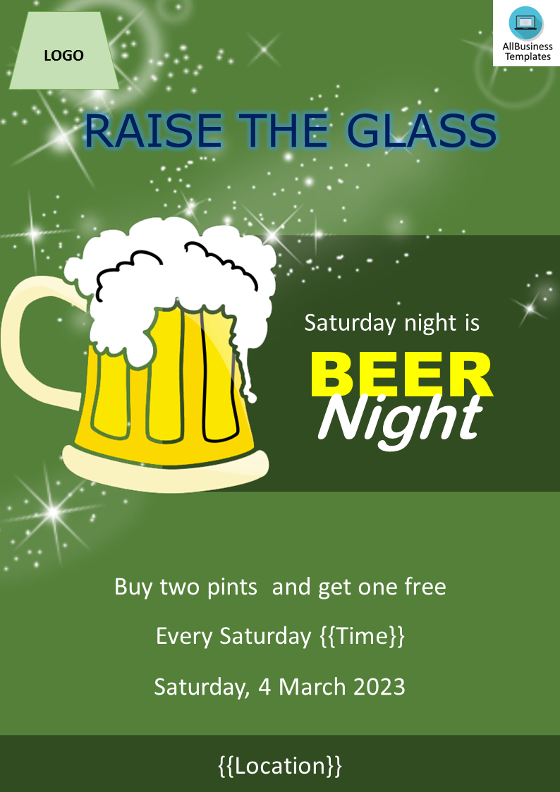 beer night flyer template