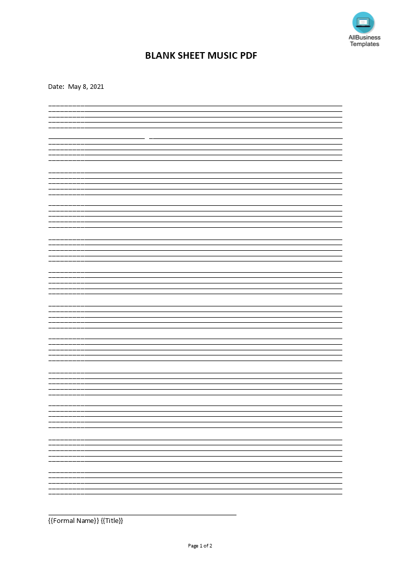 blank sheet music Hauptschablonenbild