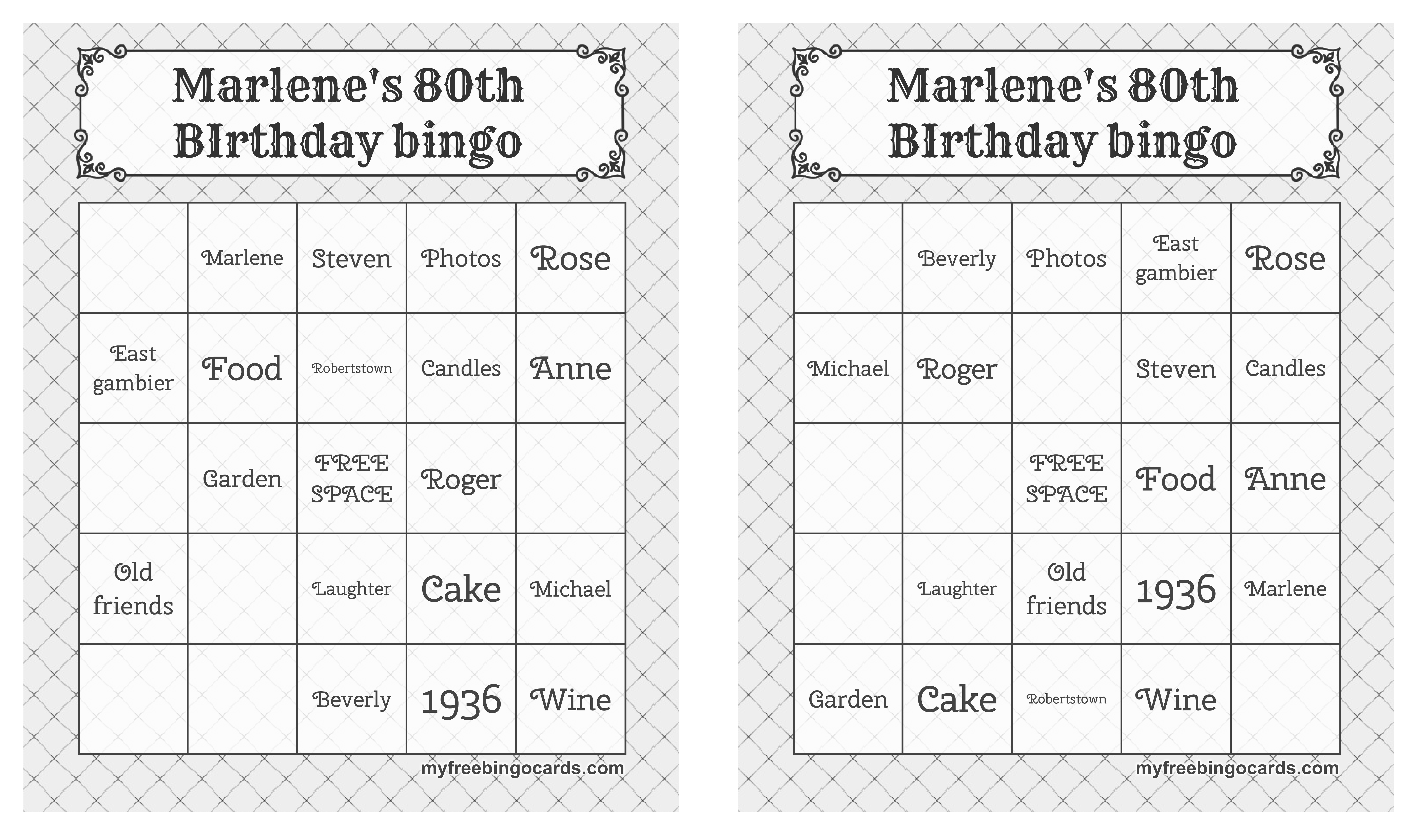Printable Birthday Bingo Card main image