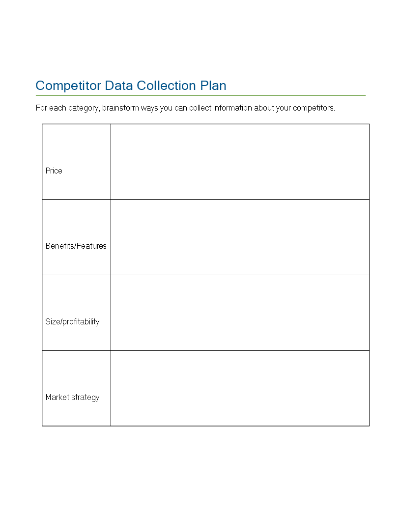 Competitor Data Collection Plan main image