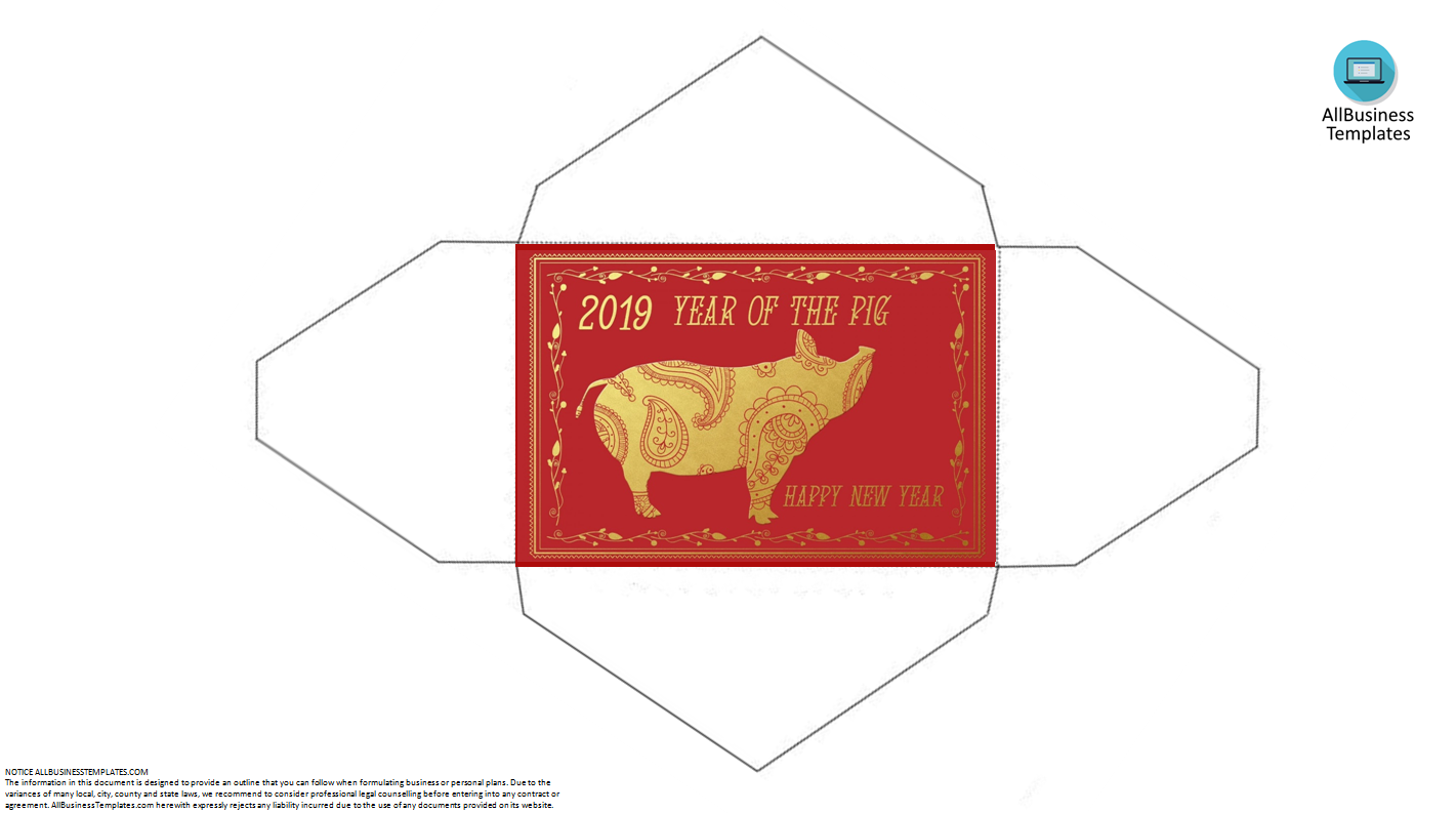 2019 YEAR OF PIG hongbao 模板