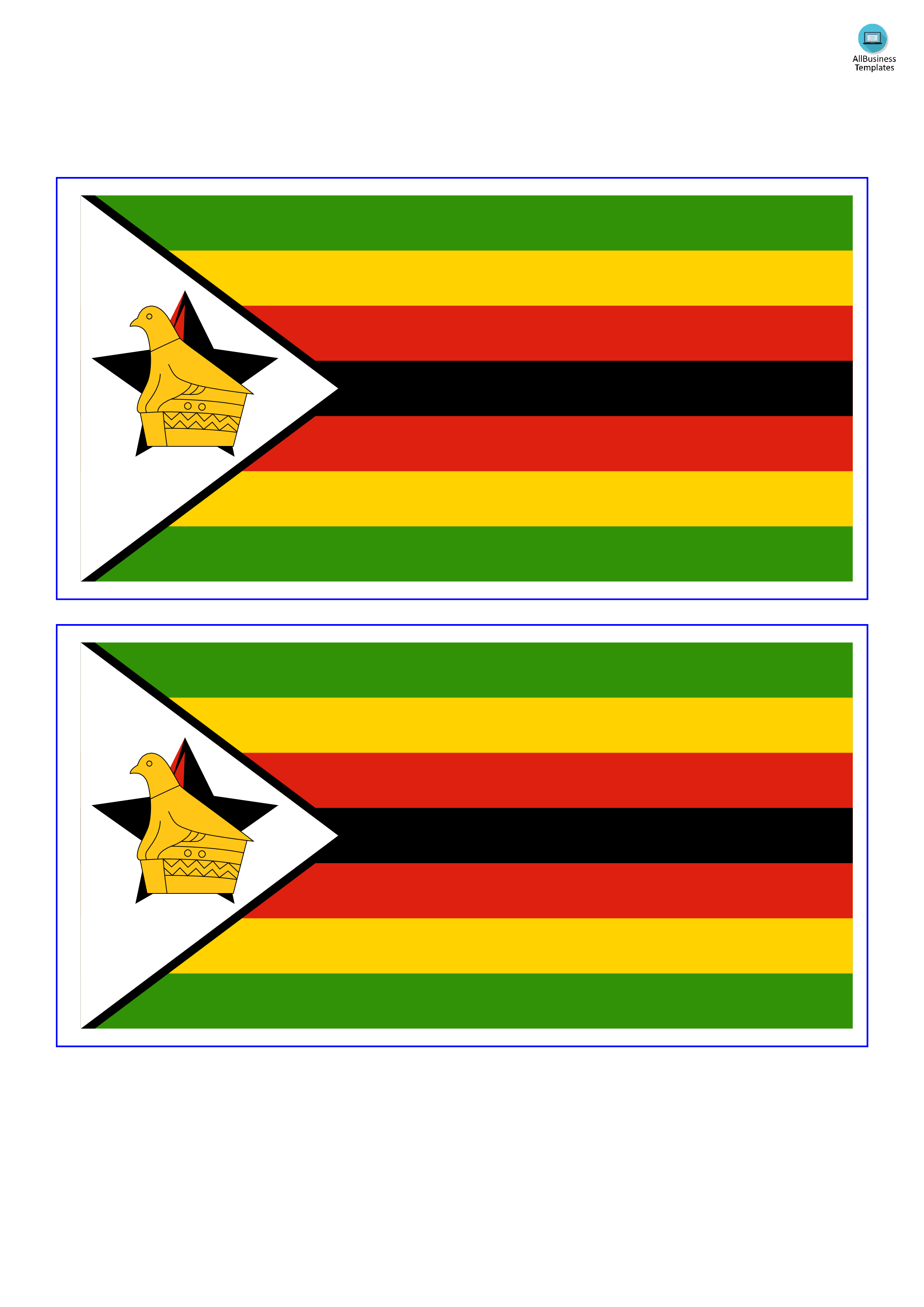 zimbabwe printable flag template voorbeeld afbeelding 