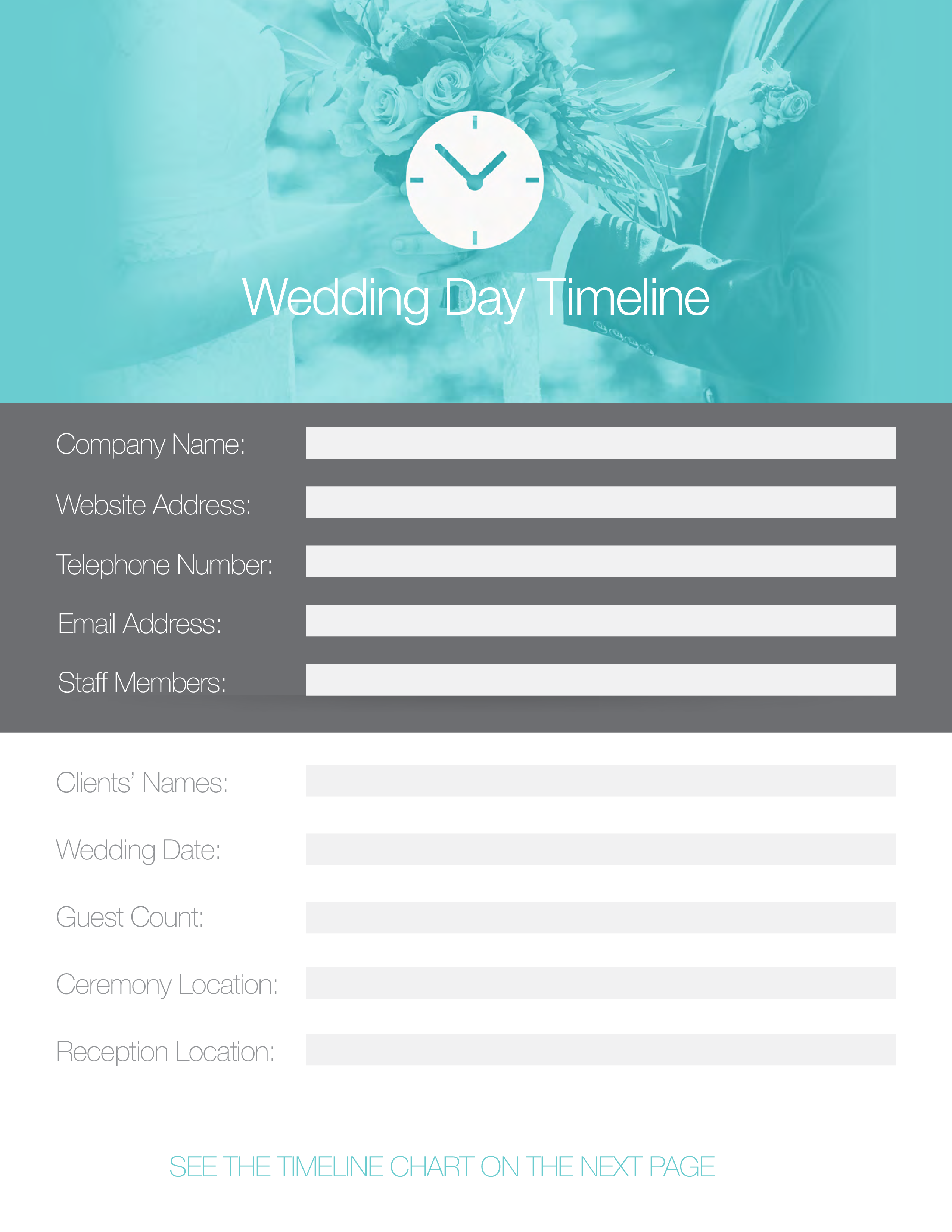 Printable Wedding Day Timeline main image