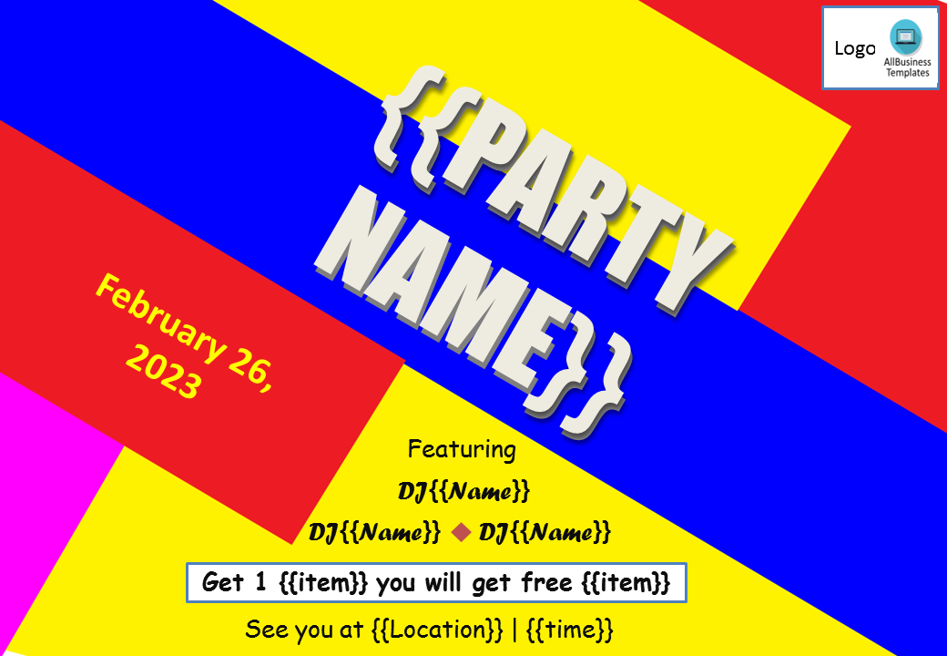 party flyer template plantilla imagen principal