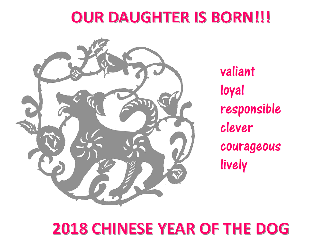 Chinese New Year Daughter Born Year of Dog main image