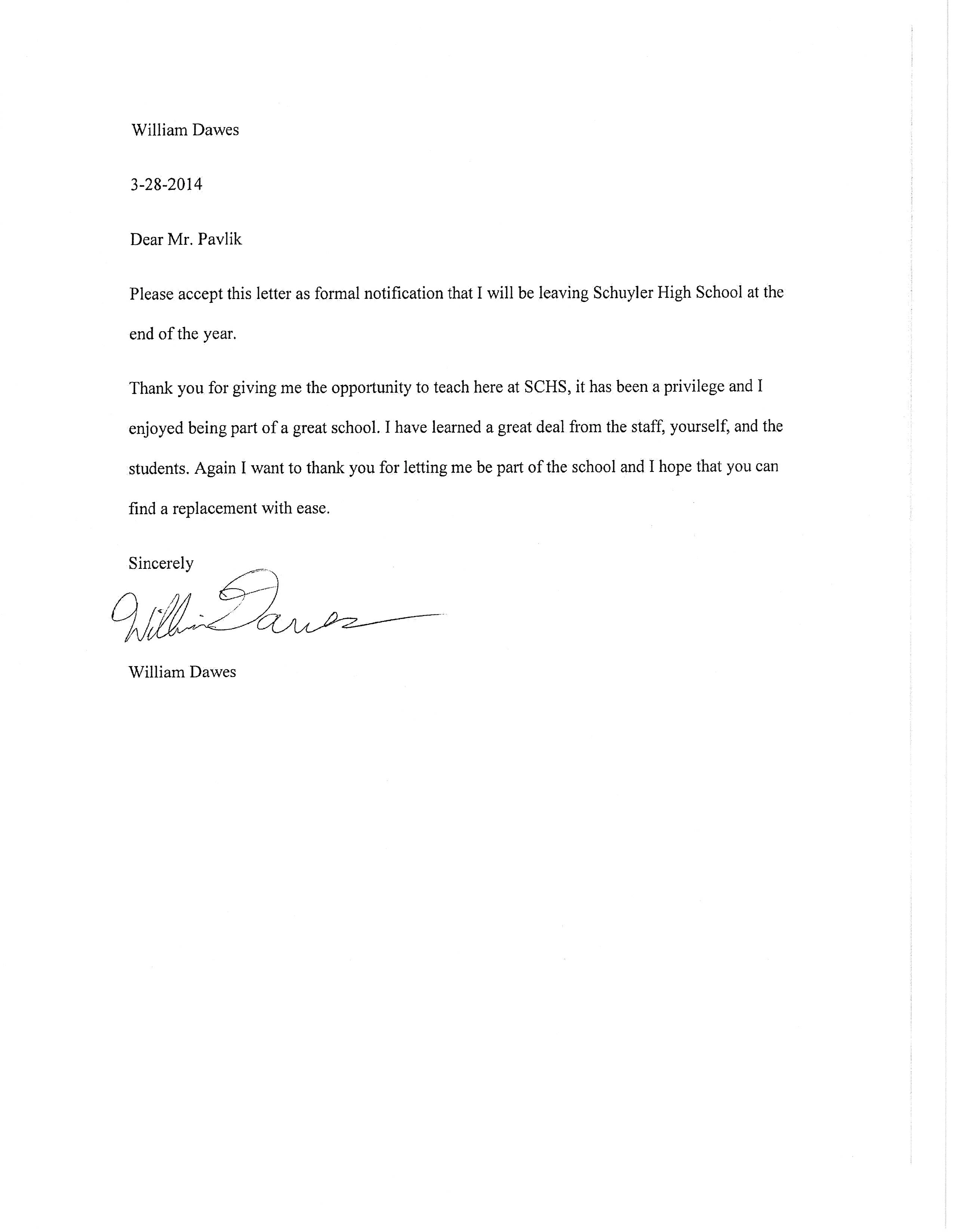 High School Coach Resignation Letter main image