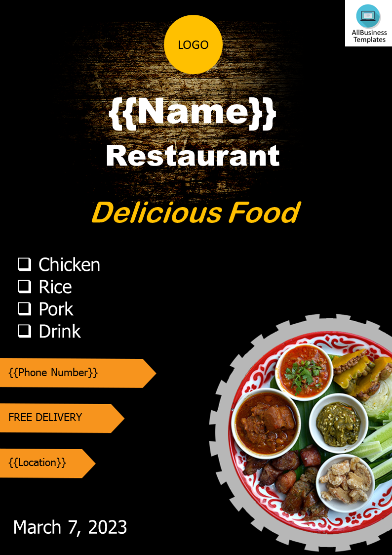 restaurant flyer template