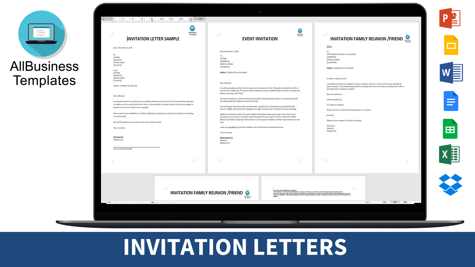 invitation letter sample modèles