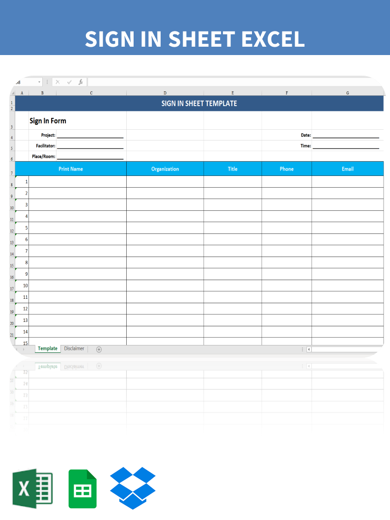 Sign In Sheet Template 模板