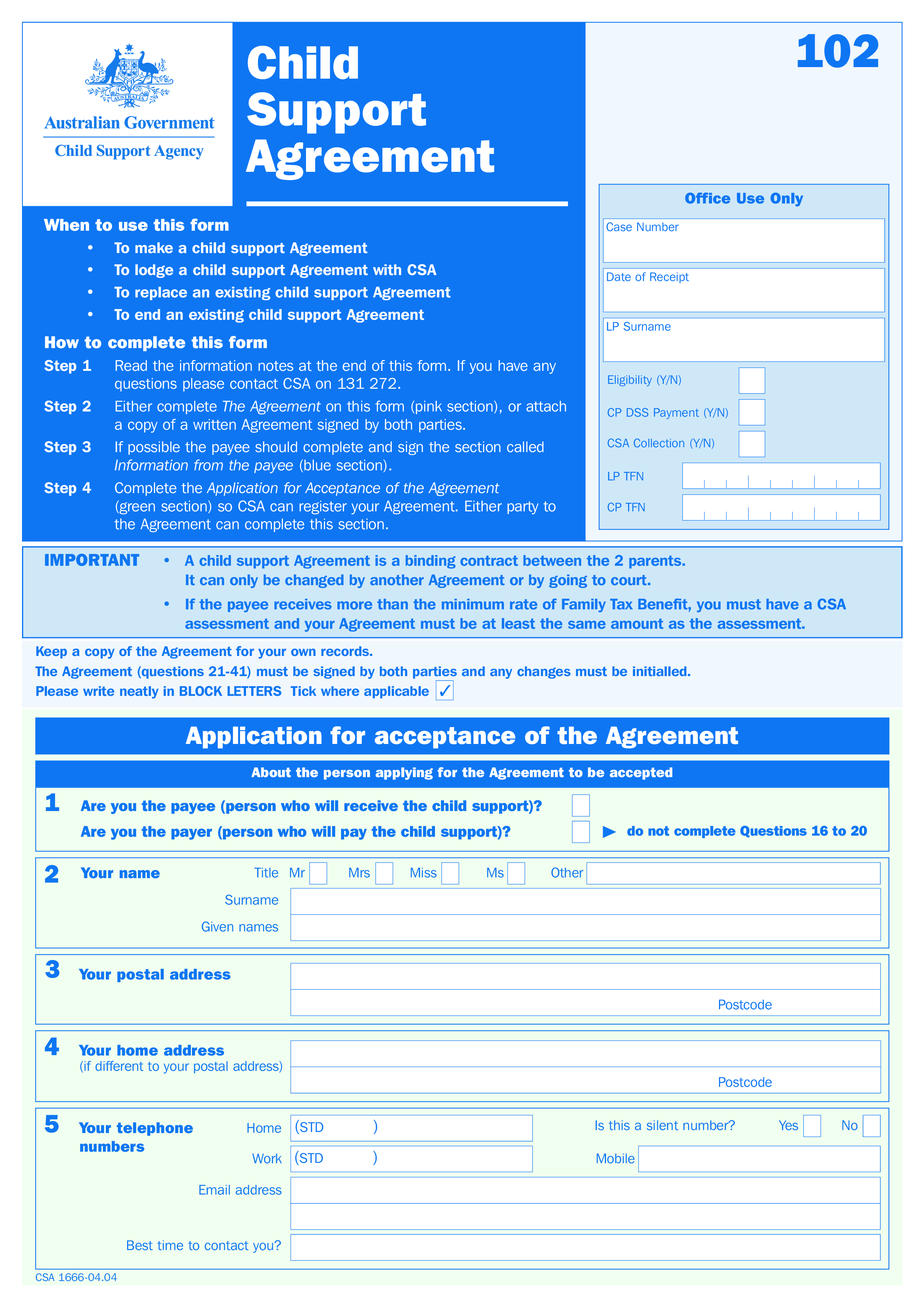 Legal Child Support Agreement main image