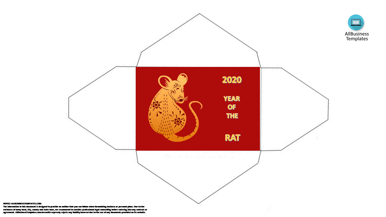 chinese new year 2020 red envelope template