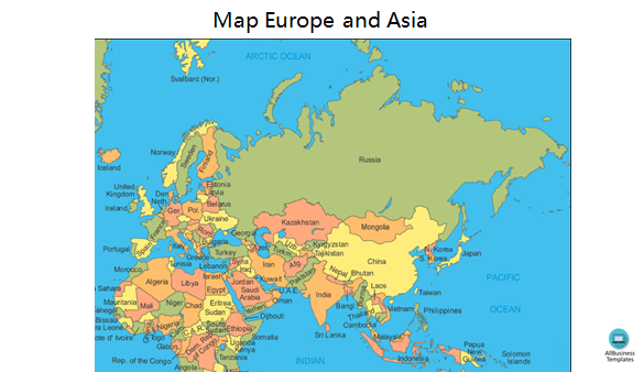 Map Europe and Asia Outline 模板