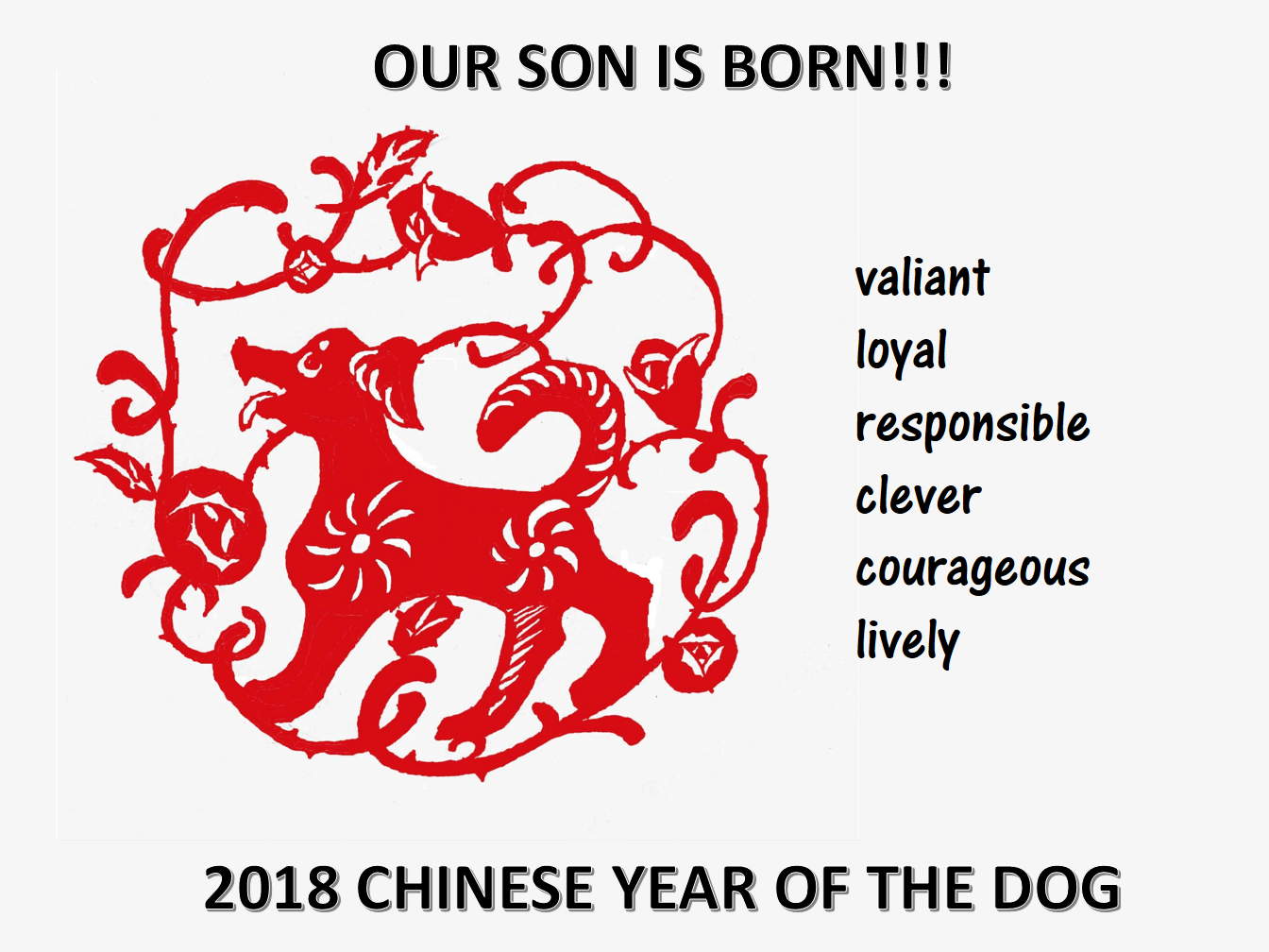 chinese new year son born year of dog Hauptschablonenbild