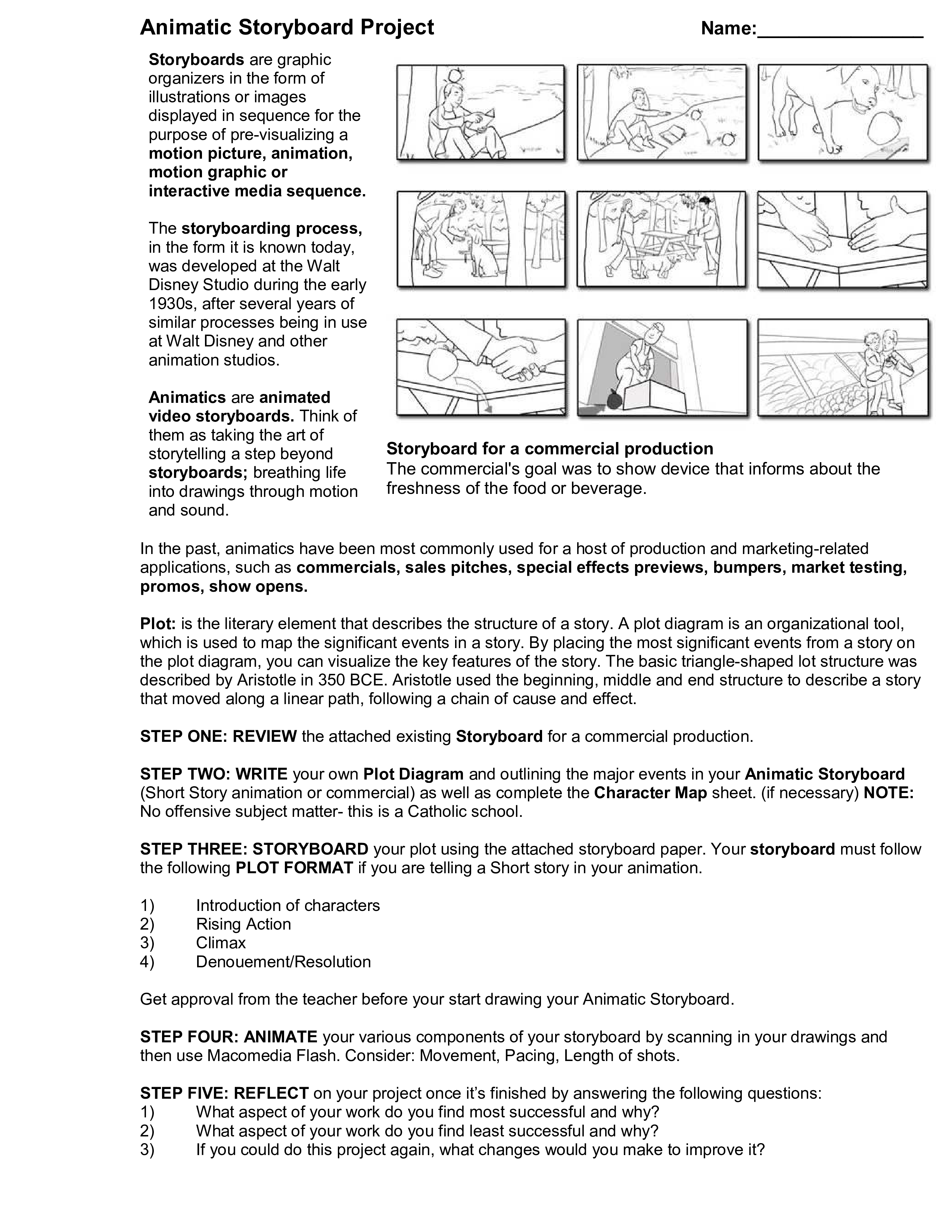 animation storyboard voorbeeld afbeelding 