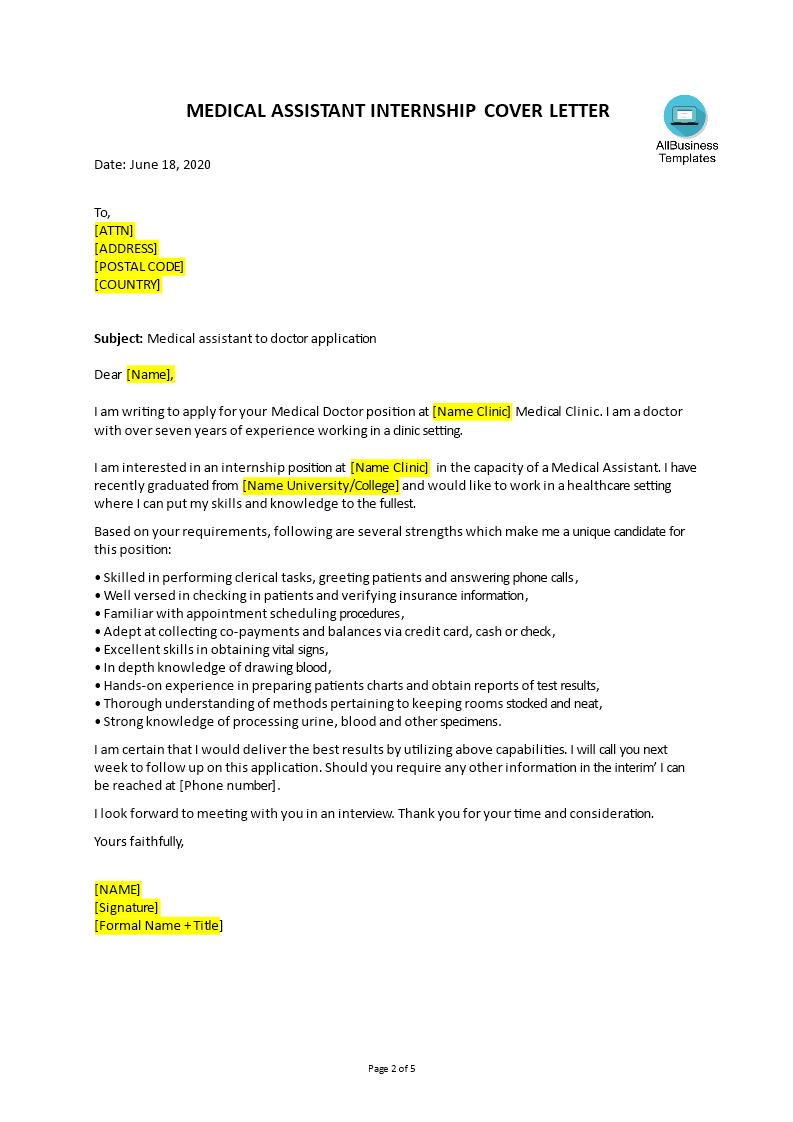 Medical Assistant Cover Letter example main image