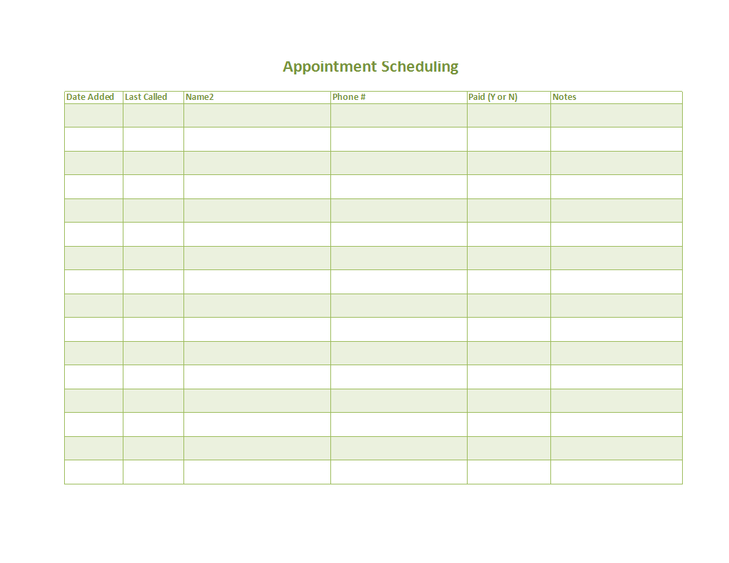 Appointment scheduling template main image