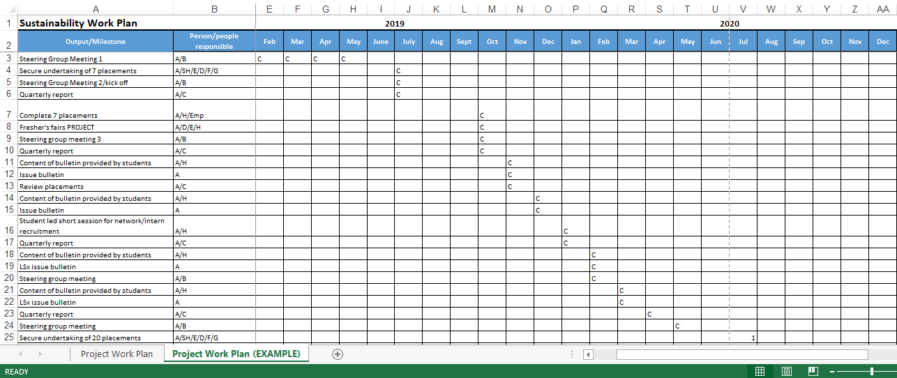 project work plan excel template