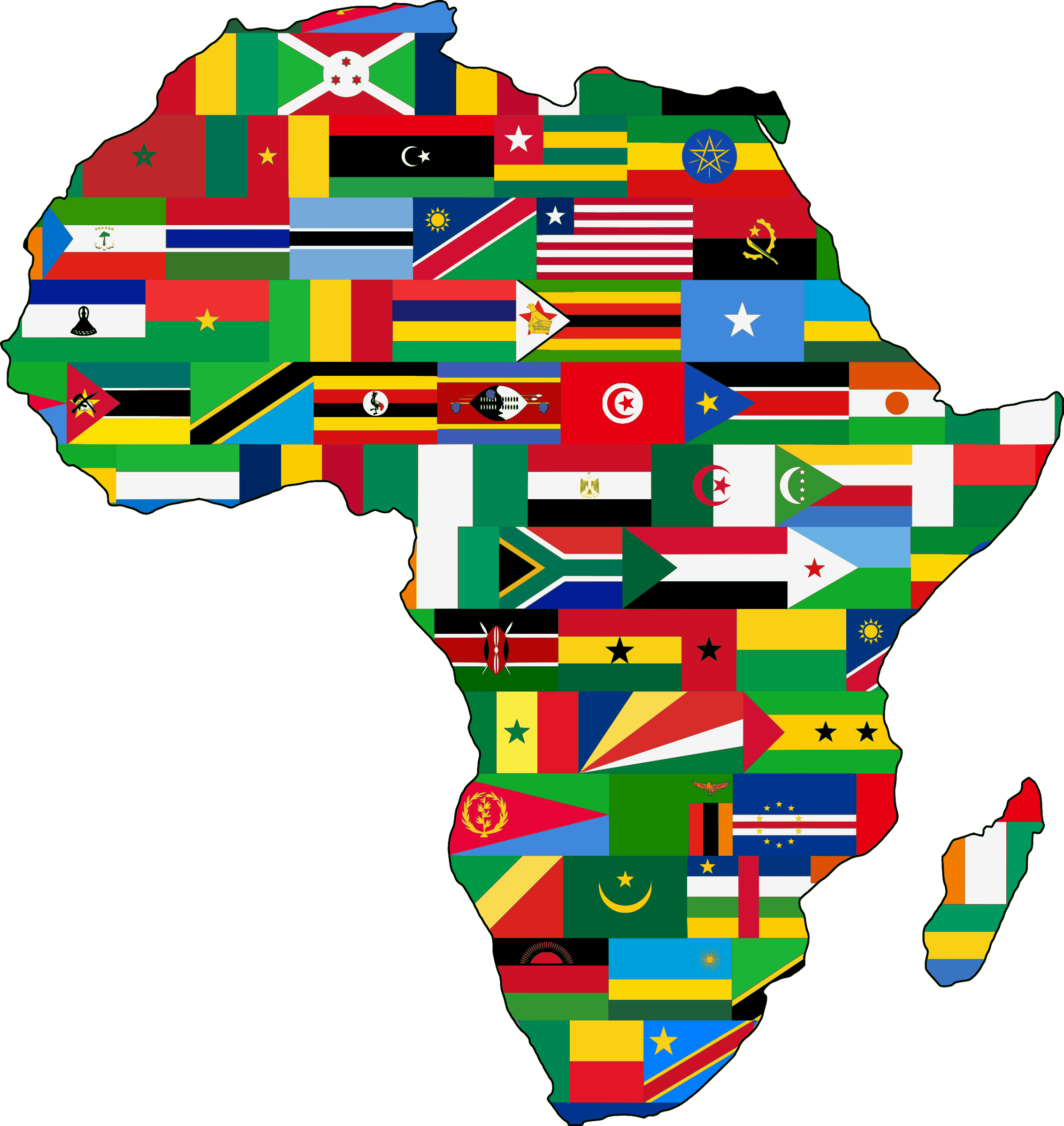 African Printable Flags Template