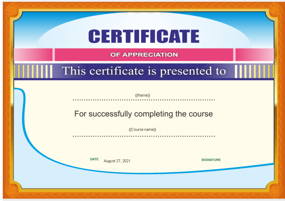 certificate template free modèles