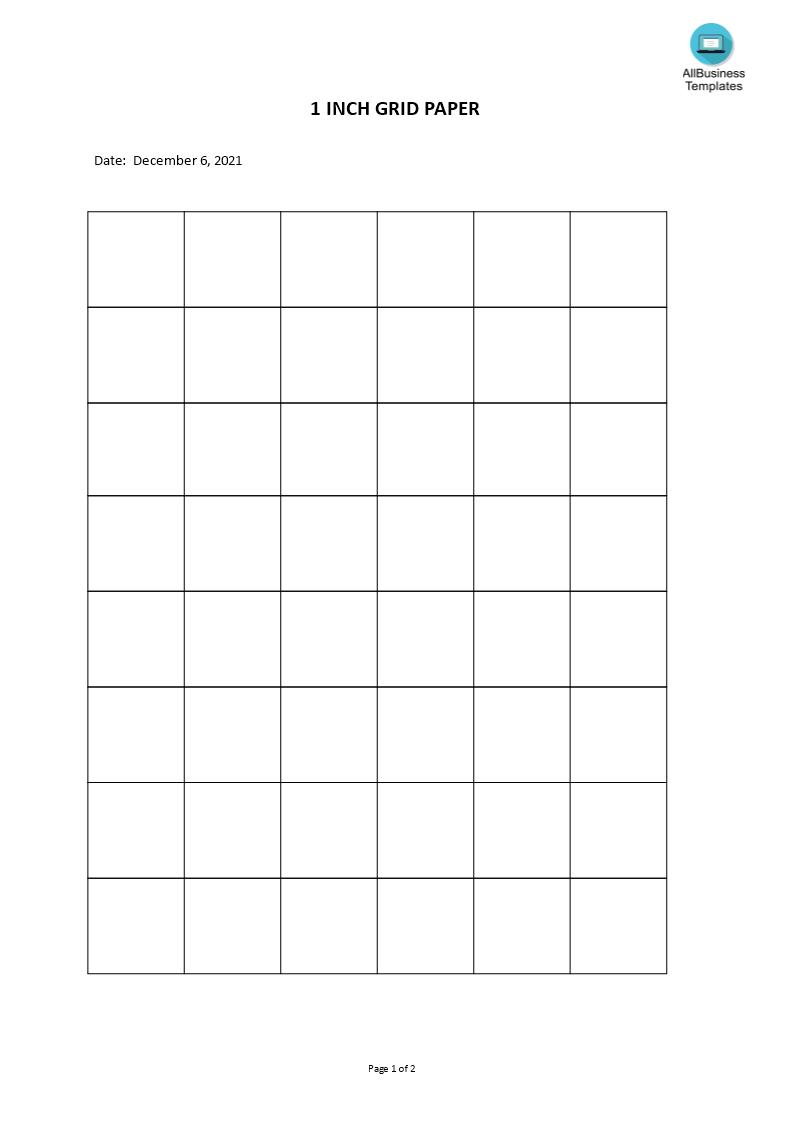 1 Inch Grid Paper 模板