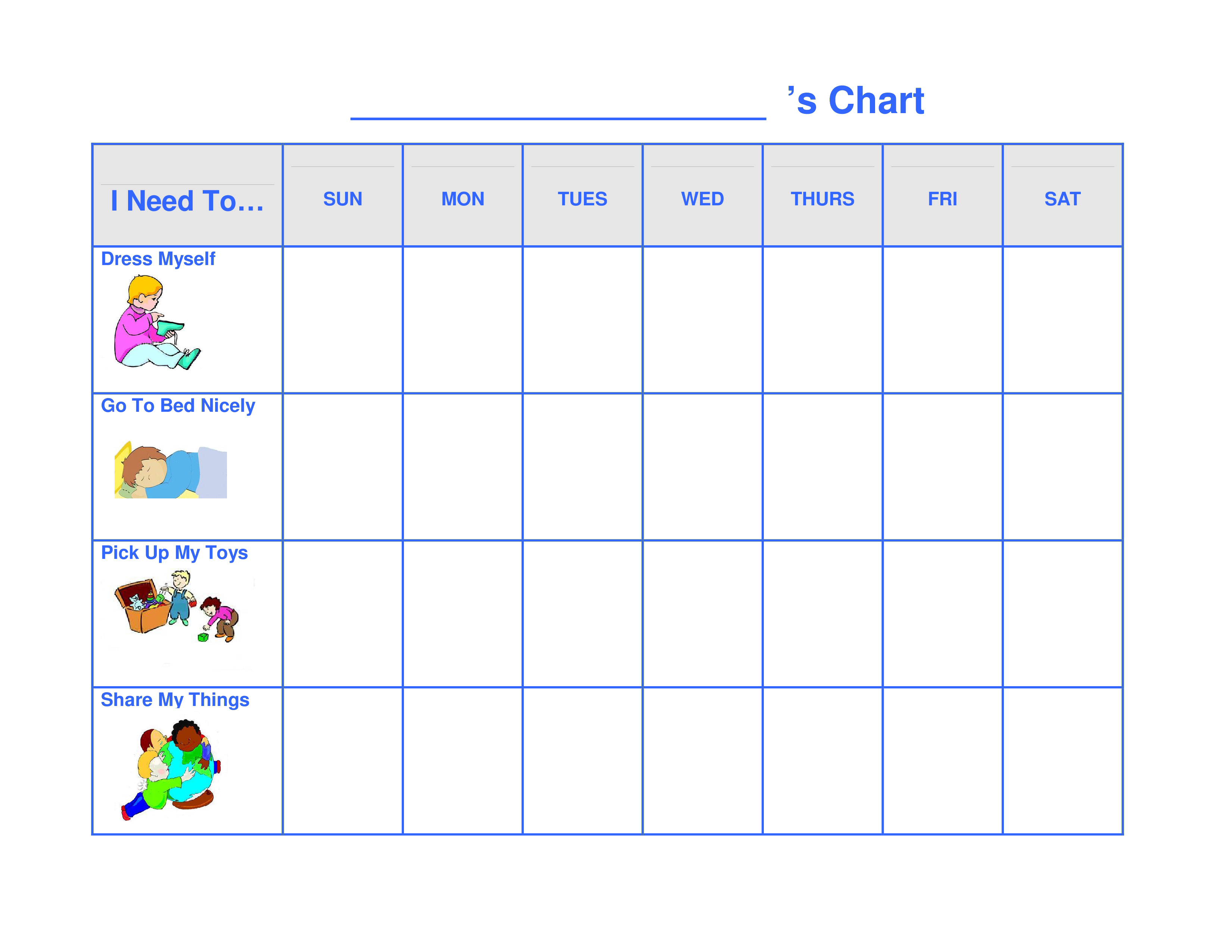 printable preschool behavior chart template