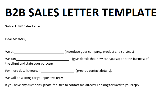 B2B Sales Letter 模板